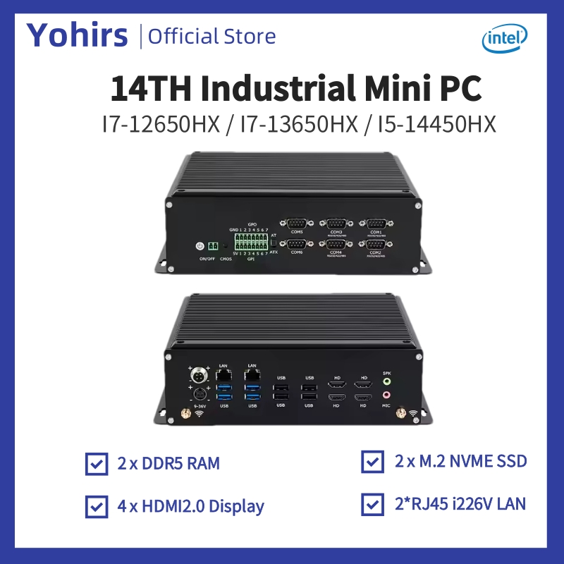 Pc Mini Industri ke-14 i5-1445 - Fanless Industrial Pc Rs485 Core I7 ulasan dan harga